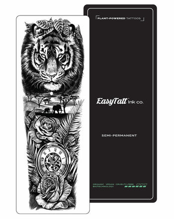 (Full Sleeve) Lost Safari - Semi-Permanent Tattoo