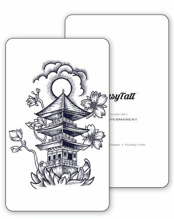 Japanese Temple - Semi-Permanent Tattoo