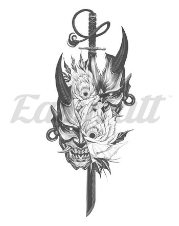 Oni Masks - Temporary Tattoo