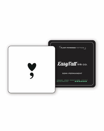 Semi Colon Heart - Semi-Permanent Tattoo