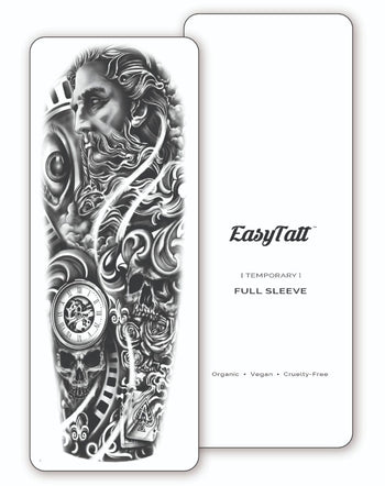 (Full Sleeve) Poseidon - Temporary Tattoo