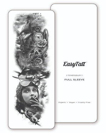 (Full Sleeve) World War - Temporary Tattoo