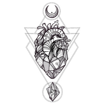 Abstract Stone Heart - Temporary Tattoo