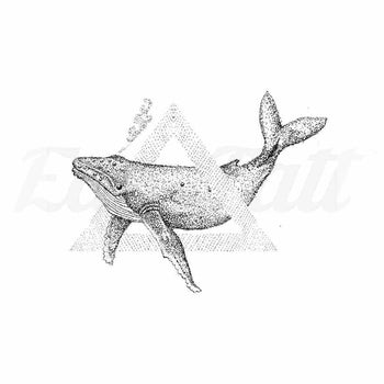 Abstract Whale - By Jennifer Hayes - Temporary Tattoo