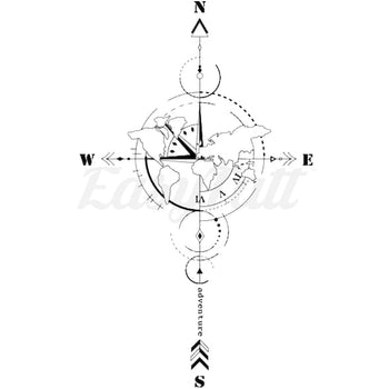 Arrow Compass Temporary Tattoo