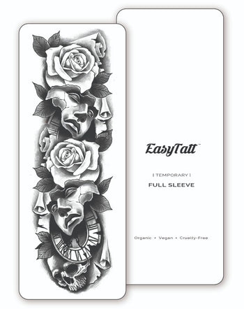 (Full Sleeve) Behind the Mask - Temporary Tattoo