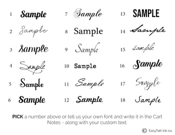 Text Custom Semi-Permanent Tattoo