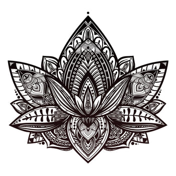 Detailed Lotus - Temporary Tattoo