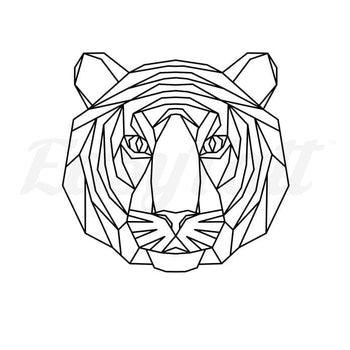 Geometric Tiger - Temporary Tattoo