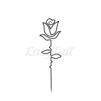 Single Line Rose - Temporary Tattoo
