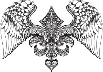 Winged Crest - Temporary Tattoo
