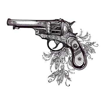Vintage Gun - Temporary Tattoo