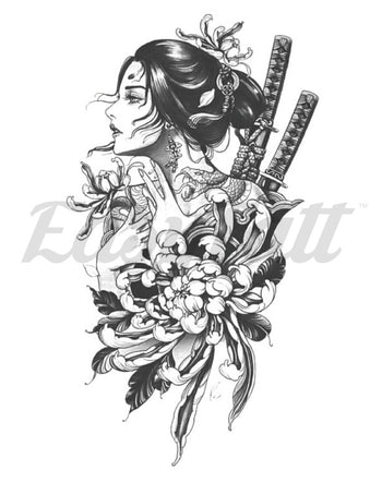 Warrior Woman - Temporary Tattoo