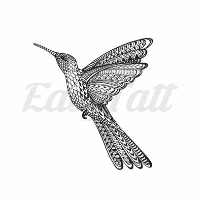 Abstract Hummingbird - Temporary Tattoo