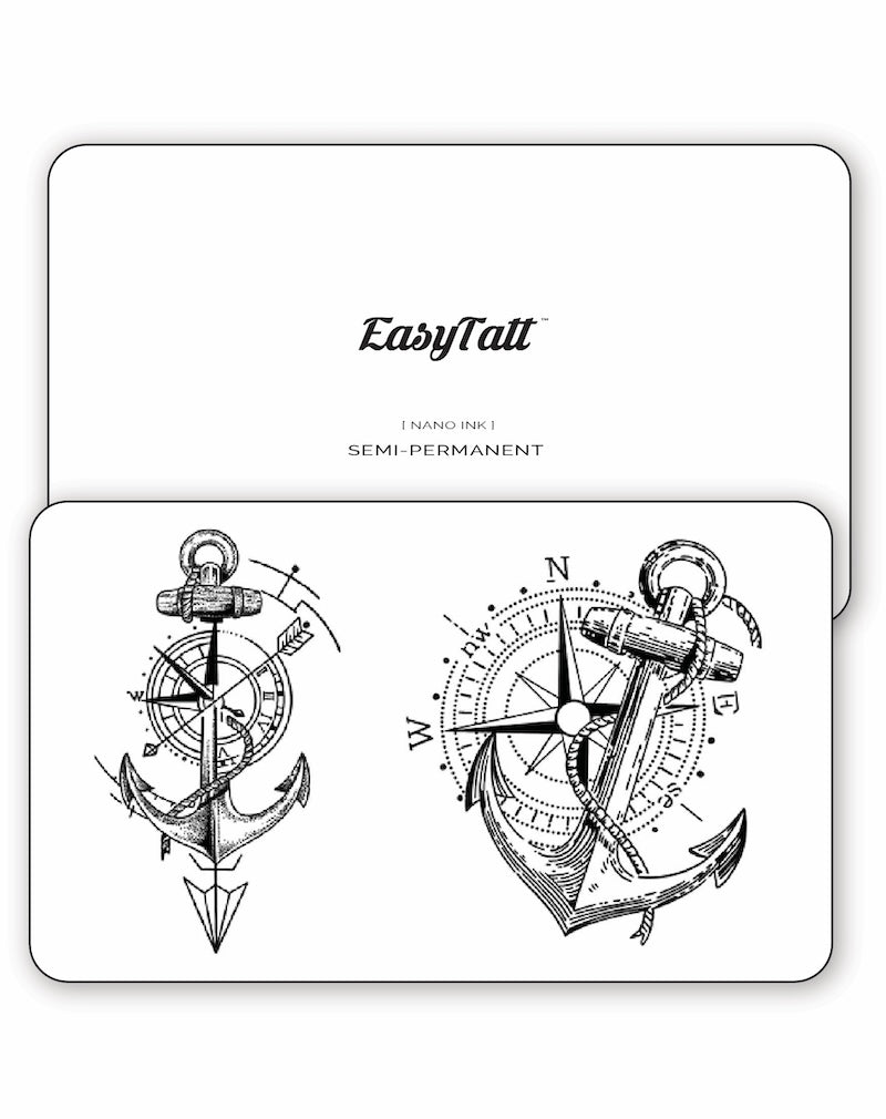 (2 Tattoos) Anchor Compasses - Semi-Permanent Tattoos