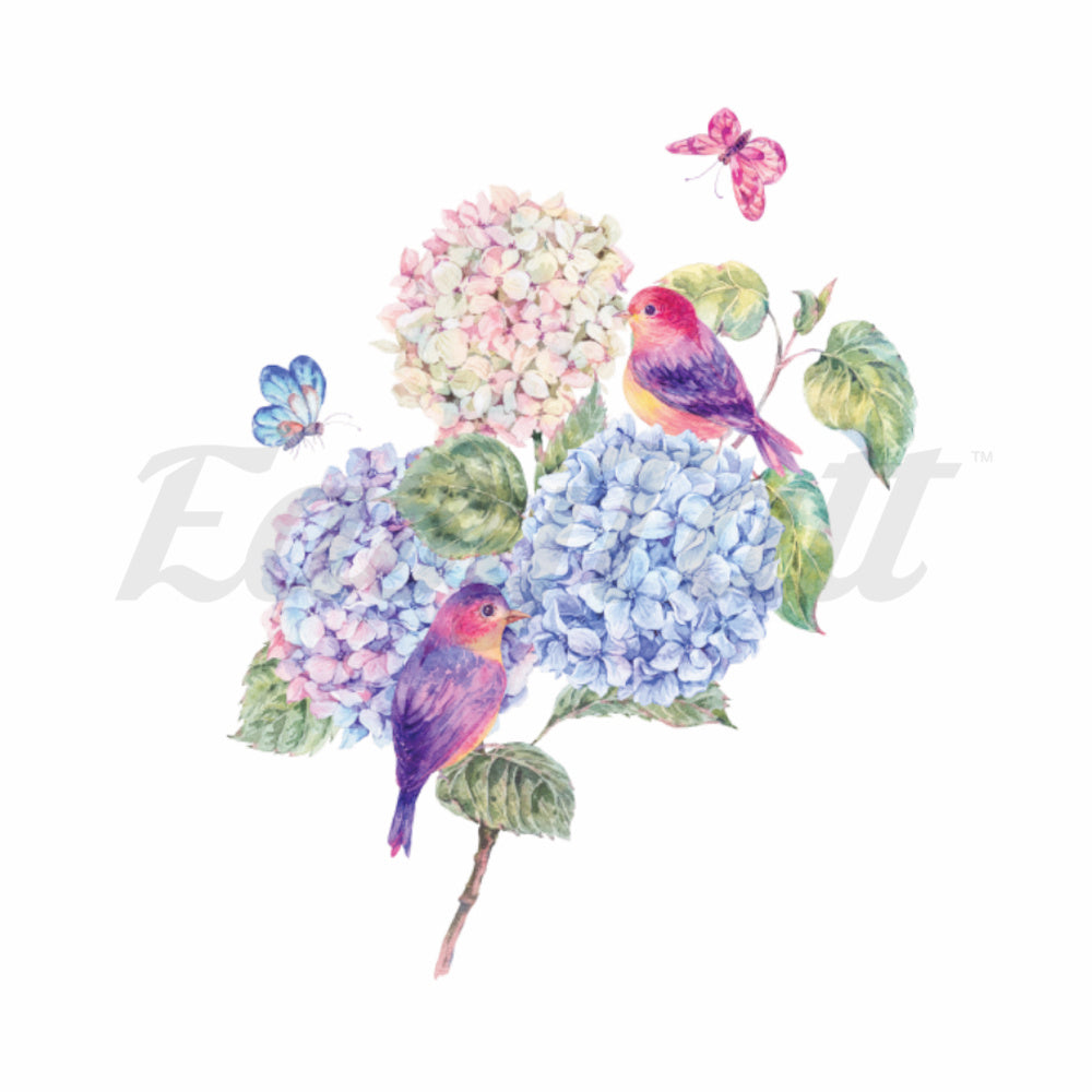 Beautiful Hydrangeas - Temporary Tattoo