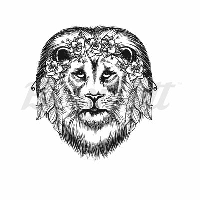 Beautiful Lion - Temporary Tattoo