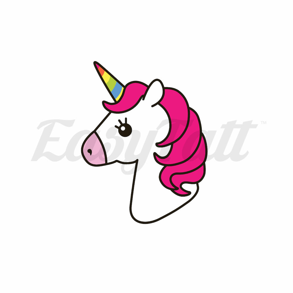 Cartoon Unicorn - Temporary Tattoo