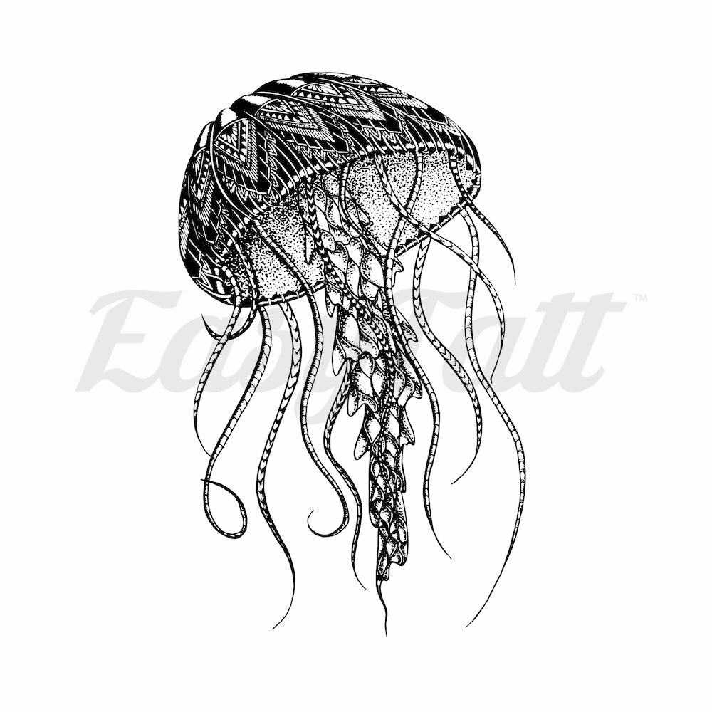 Dotwork Jellyfish - Temporary Tattoo