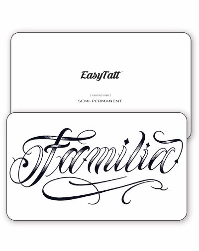 Familia Script - Semi-Permanent Tattoo