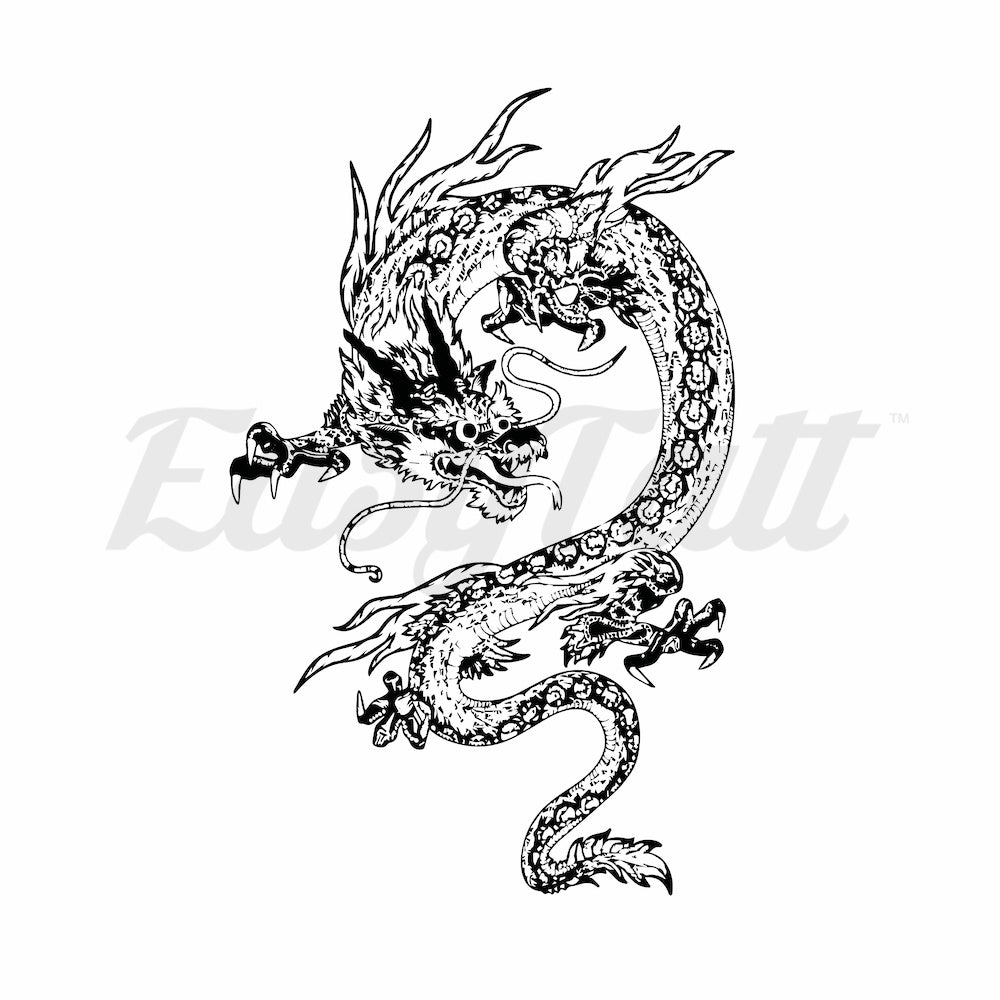 Floating Dragon - Temporary Tattoos