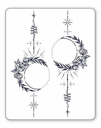 (2 Tattoos) Floral Moons - Semi-Permanent Tattoos