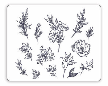 (14 Tattoos) Flowers and Leaves - Semi-Permanent Tattoos