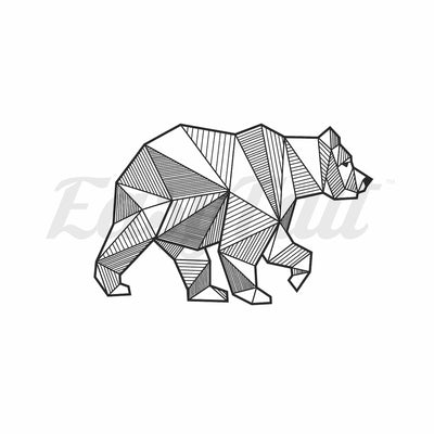 Geometric Bear - Temporary Tattoo