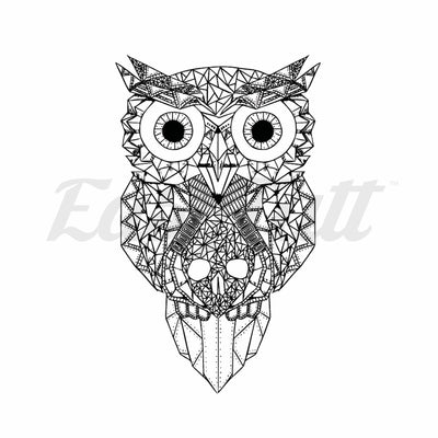 Geometric Owl - Temporary Tattoo