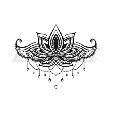 Jewelled Lotus - Temporary Tattoo