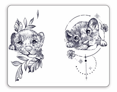 (2 Tattoos) Lion Cubs - Semi-Permanent Tattoos