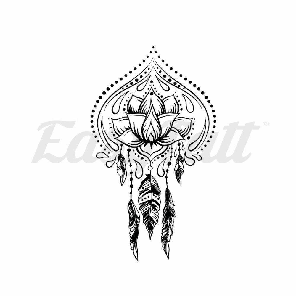 Lotus Dreamcatcher - Temporary Tattoo