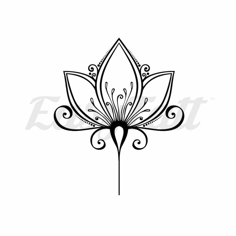 Lotus Stem - Temporary Tattoo