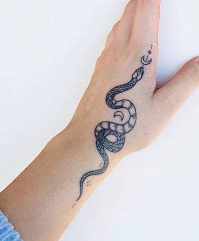 Moon Snake - Semi-Permanent Tattoo