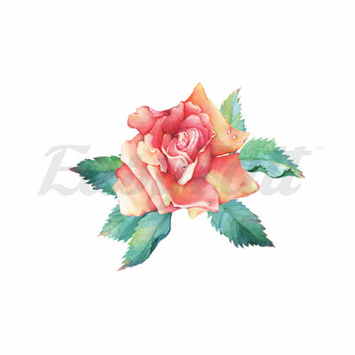 Peachy Rose - Temporary Tattoo