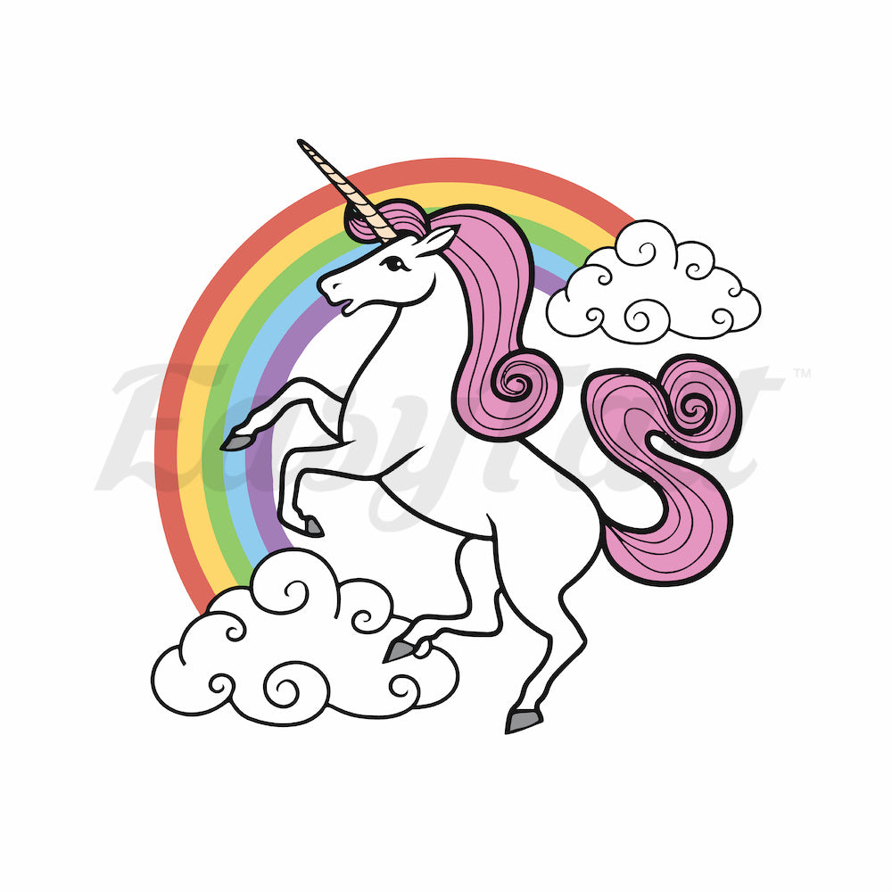 Rainbow Unicorn - Temporary Tattoo