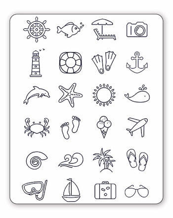 (24 Tattoos) Seaside - Semi-Permanent Tattoos