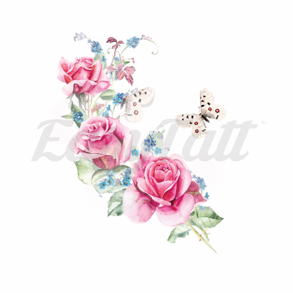 Spring Roses - Temporary Tattoo