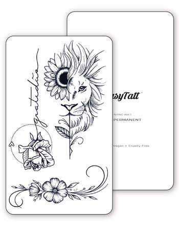 Sunflower Lion - Semi-Permanent Tattoos