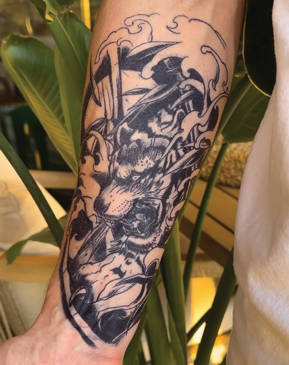 (Half Sleeve) Japanese Tiger - Semi-Permanent Tattoo