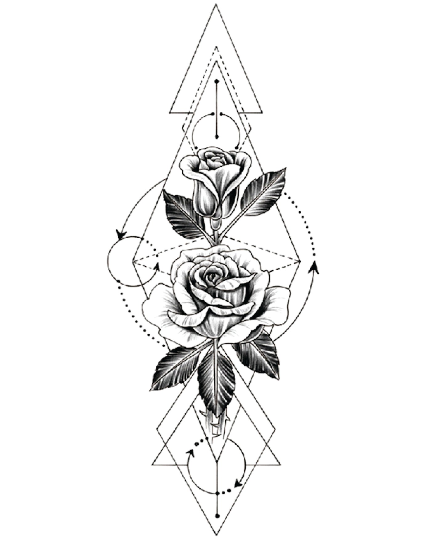 Abstract Roses - Temporary Tattoo