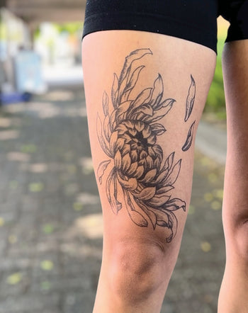 Japanese Chrysanthemum - Semi-Permanent Tattoo