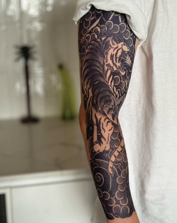 (Full Sleeve) Japanese Tiger Style - Semi-Permanent Tattoo