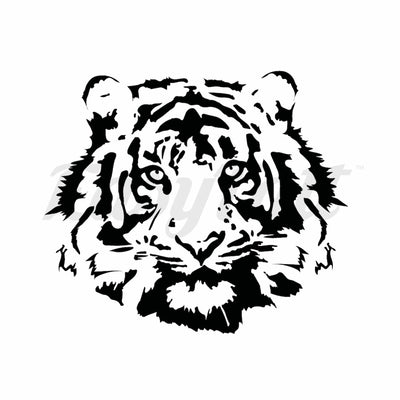 Black and White Tiger - Temporary Tattoo