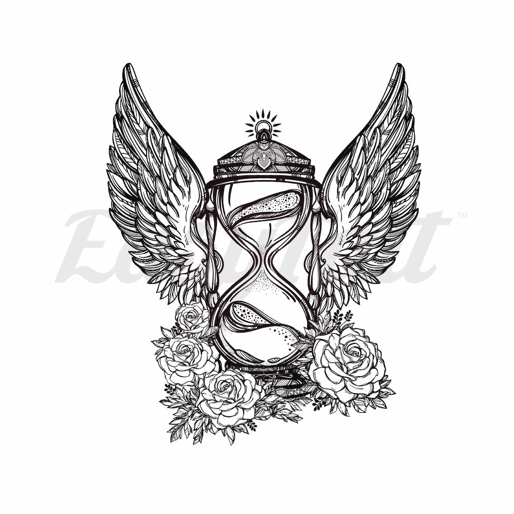 Hourglass Wings - Temporary Tattoo