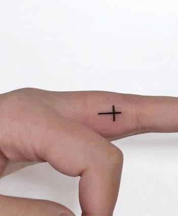 Minimal cross - Semi-Permanent Tattoo