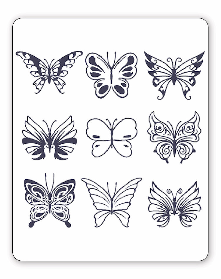 Patterned Butterflies - Semi-Permanent Tattoos