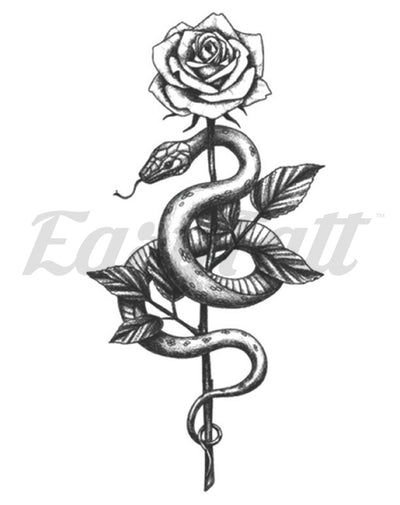 Snake Rose - Temporary Tattoo