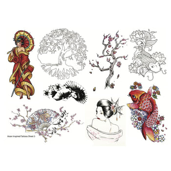 Asian Set - Temporary Tattoo