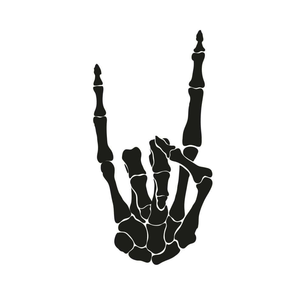Black Skeletal Hand - Temporary Tattoo